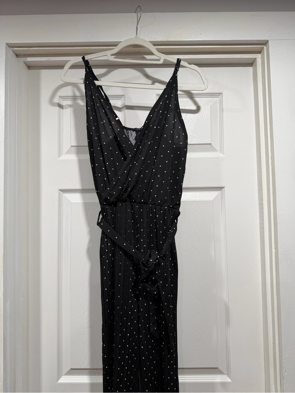 Lemite Black Polka Dot Wide-Leg Jumpsuit